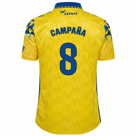 Kandiny Enfant Maillot José Campaña #8 Jaune Bleu Tenues Domicile 2024/25 T-Shirt