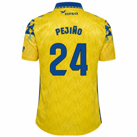 Kandiny Enfant Maillot Pejiño #24 Jaune Bleu Tenues Domicile 2024/25 T-Shirt