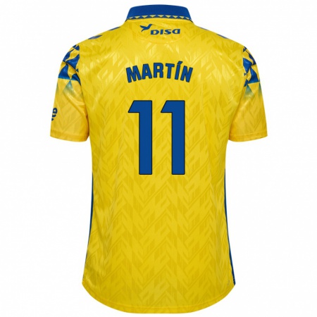 Kandiny Enfant Maillot Diego Martín #11 Jaune Bleu Tenues Domicile 2024/25 T-Shirt