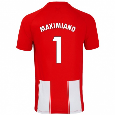 Kandiny Enfant Maillot Luís Maximiano #1 Rouge Blanc Tenues Domicile 2024/25 T-Shirt