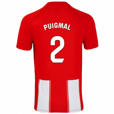 Kandiny Enfant Maillot Arnau Puigmal #2 Rouge Blanc Tenues Domicile 2024/25 T-Shirt