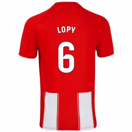 Kandiny Enfant Maillot Dion Lopy #6 Rouge Blanc Tenues Domicile 2024/25 T-Shirt