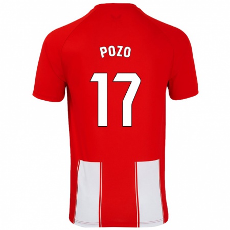 Kandiny Enfant Maillot Álex Pozo #17 Rouge Blanc Tenues Domicile 2024/25 T-Shirt