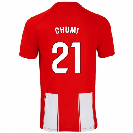 Kandiny Enfant Maillot Chumi #21 Rouge Blanc Tenues Domicile 2024/25 T-Shirt