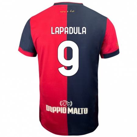 Kandiny Enfant Maillot Gianluca Lapadula #9 Rouge Bleu Foncé Tenues Domicile 2024/25 T-Shirt