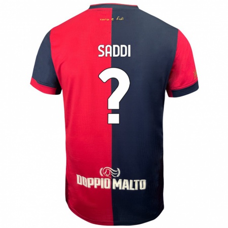 Kandiny Enfant Maillot Gianluca Saddi #0 Rouge Bleu Foncé Tenues Domicile 2024/25 T-Shirt