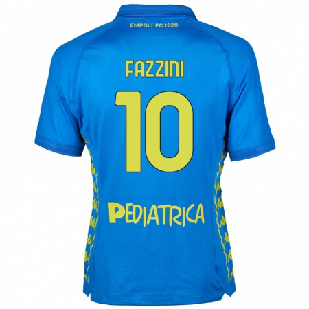 Kandiny Enfant Maillot Jacopo Fazzini #10 Bleu Tenues Domicile 2024/25 T-Shirt