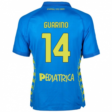 Kandiny Enfant Maillot Gabriele Guarino #14 Bleu Tenues Domicile 2024/25 T-Shirt