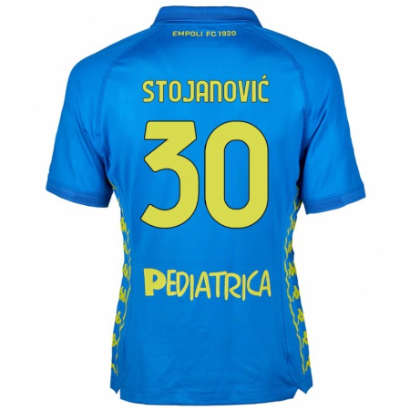 Kandiny Enfant Maillot Petar Stojanović #30 Bleu Tenues Domicile 2024/25 T-Shirt