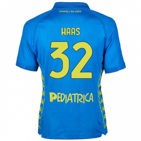 Kandiny Enfant Maillot Nicolas Haas #32 Bleu Tenues Domicile 2024/25 T-Shirt