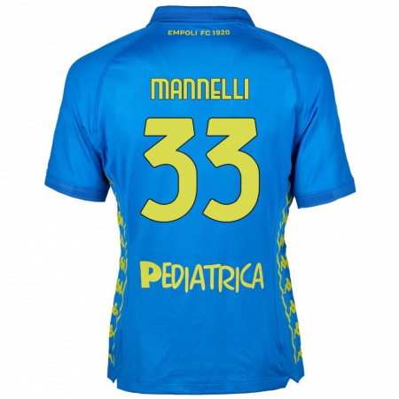 Kandiny Enfant Maillot Matteo Mannelli #33 Bleu Tenues Domicile 2024/25 T-Shirt