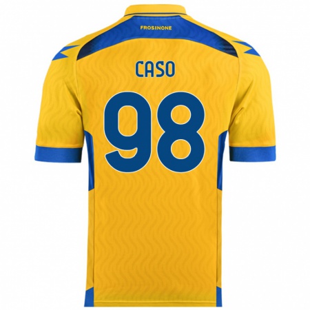 Kandiny Enfant Maillot Giuseppe Caso #98 Jaune Tenues Domicile 2024/25 T-Shirt