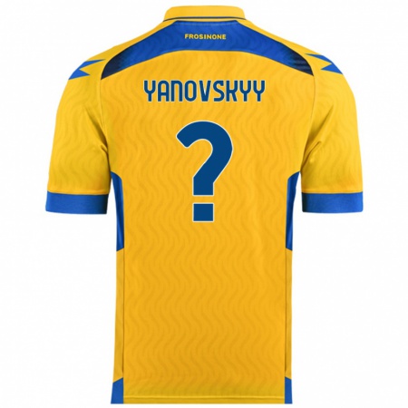 Kandiny Enfant Maillot Riccardo Yanovskyy #0 Jaune Tenues Domicile 2024/25 T-Shirt