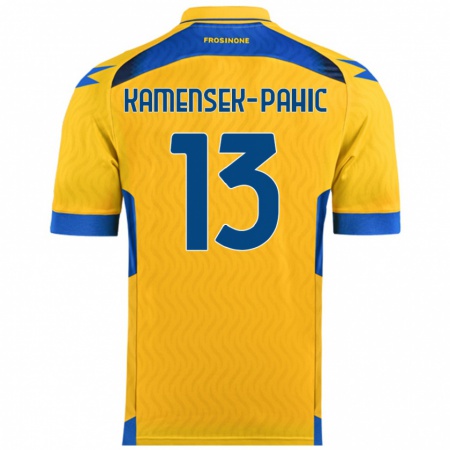 Kandiny Enfant Maillot Matjaz Kamensek-Pahic #13 Jaune Tenues Domicile 2024/25 T-Shirt