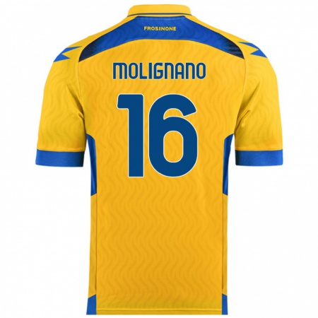 Kandiny Enfant Maillot Gaetano Molignano #16 Jaune Tenues Domicile 2024/25 T-Shirt