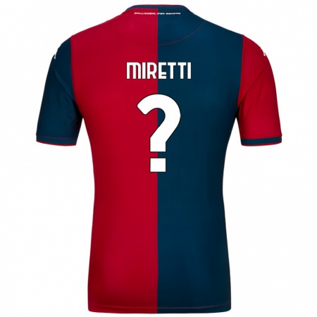 Kandiny Enfant Maillot Fabio Miretti #0 Rouge Bleu Foncé Tenues Domicile 2024/25 T-Shirt