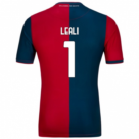 Kandiny Enfant Maillot Nicola Leali #1 Rouge Bleu Foncé Tenues Domicile 2024/25 T-Shirt