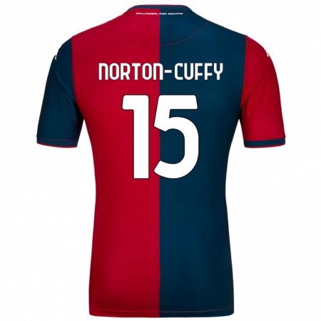 Kandiny Enfant Maillot Brooke Norton-Cuffy #15 Rouge Bleu Foncé Tenues Domicile 2024/25 T-Shirt