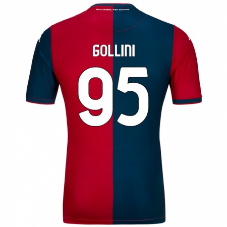 Kandiny Enfant Maillot Pierluigi Gollini #95 Rouge Bleu Foncé Tenues Domicile 2024/25 T-Shirt