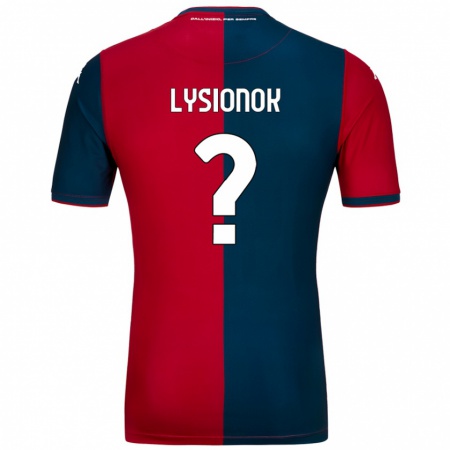 Kandiny Enfant Maillot Ernestas Lysionok #0 Rouge Bleu Foncé Tenues Domicile 2024/25 T-Shirt