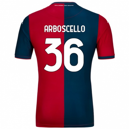 Kandiny Enfant Maillot Riccardo Arboscello #36 Rouge Bleu Foncé Tenues Domicile 2024/25 T-Shirt