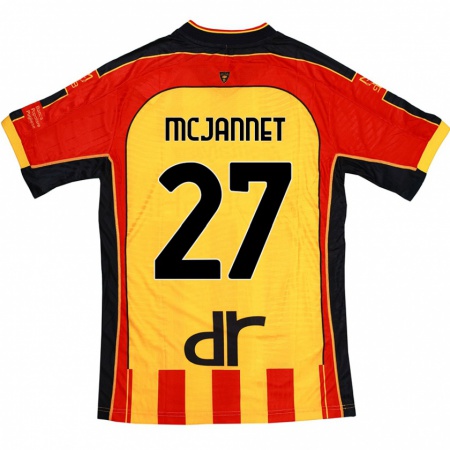 Kandiny Enfant Maillot Ed Mcjannet #27 Jaune Rouge Tenues Domicile 2024/25 T-Shirt