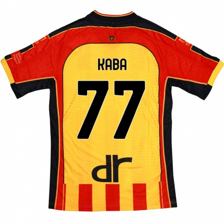 Kandiny Enfant Maillot Mohamed Kaba #77 Jaune Rouge Tenues Domicile 2024/25 T-Shirt