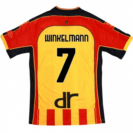 Kandiny Enfant Maillot Till Winkelmann #7 Jaune Rouge Tenues Domicile 2024/25 T-Shirt