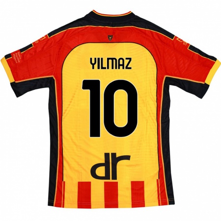 Kandiny Enfant Maillot Enes Yilmaz #10 Jaune Rouge Tenues Domicile 2024/25 T-Shirt