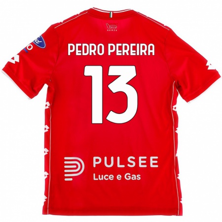 Kandiny Enfant Maillot Pedro Pereira #13 Rouge Blanc Tenues Domicile 2024/25 T-Shirt