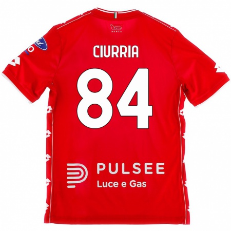 Kandiny Enfant Maillot Patrick Ciurria #84 Rouge Blanc Tenues Domicile 2024/25 T-Shirt