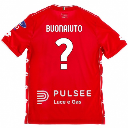 Kandiny Enfant Maillot Marco Buonaiuto #0 Rouge Blanc Tenues Domicile 2024/25 T-Shirt