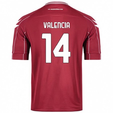 Kandiny Enfant Maillot Diego Valencia #14 Bordeaux Tenues Domicile 2024/25 T-Shirt