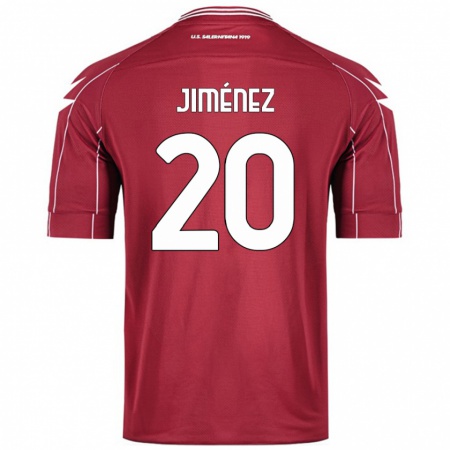 Kandiny Enfant Maillot Kaleb Jiménez #20 Bordeaux Tenues Domicile 2024/25 T-Shirt