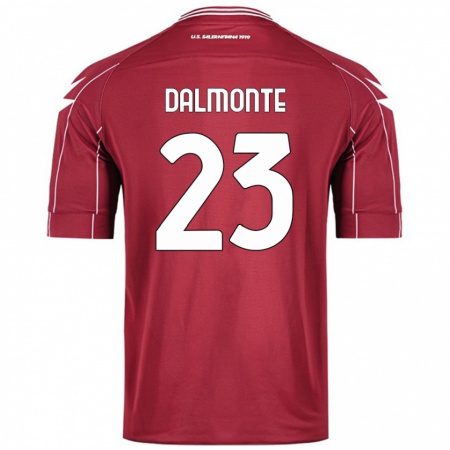 Kandiny Enfant Maillot Nicola Dalmonte #23 Bordeaux Tenues Domicile 2024/25 T-Shirt