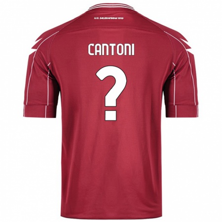 Kandiny Enfant Maillot Simone Cantoni #0 Bordeaux Tenues Domicile 2024/25 T-Shirt