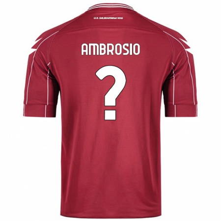 Kandiny Enfant Maillot Alfonso Ambrosio #0 Bordeaux Tenues Domicile 2024/25 T-Shirt