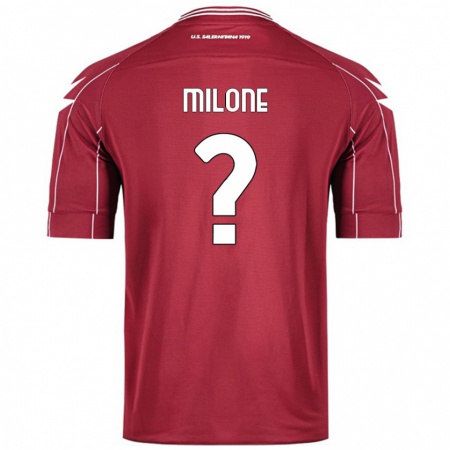 Kandiny Enfant Maillot Gabriele Milone #0 Bordeaux Tenues Domicile 2024/25 T-Shirt