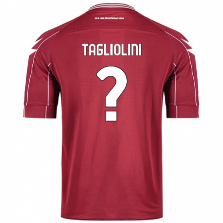 Kandiny Enfant Maillot Ludovico Tagliolini #0 Bordeaux Tenues Domicile 2024/25 T-Shirt