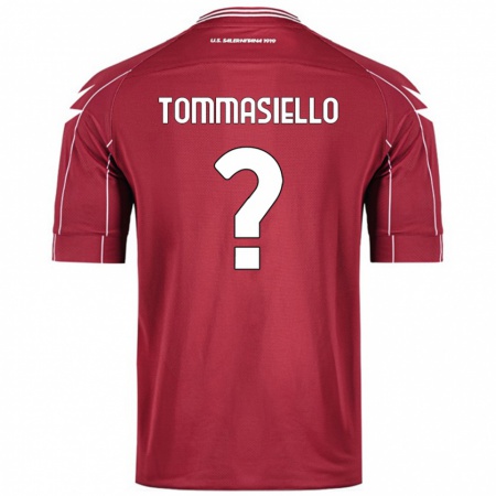 Kandiny Enfant Maillot Francesco Tommasiello #0 Bordeaux Tenues Domicile 2024/25 T-Shirt