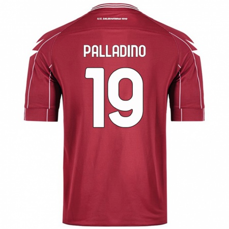 Kandiny Enfant Maillot Alfonso Palladino #19 Bordeaux Tenues Domicile 2024/25 T-Shirt