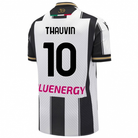 Kandiny Enfant Maillot Florian Thauvin #10 Blanc Noir Tenues Domicile 2024/25 T-Shirt