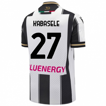 Kandiny Enfant Maillot Christian Kabasele #27 Blanc Noir Tenues Domicile 2024/25 T-Shirt