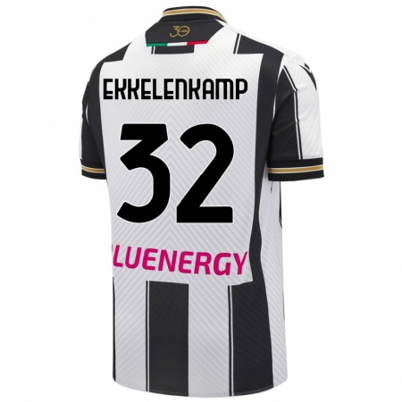 Kandiny Enfant Maillot Jurgen Ekkelenkamp #32 Blanc Noir Tenues Domicile 2024/25 T-Shirt