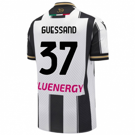 Kandiny Enfant Maillot Axel Guessand #37 Blanc Noir Tenues Domicile 2024/25 T-Shirt