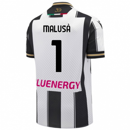 Kandiny Enfant Maillot Joel Malusà #1 Blanc Noir Tenues Domicile 2024/25 T-Shirt