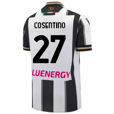 Kandiny Enfant Maillot Sergio Cosentino #27 Blanc Noir Tenues Domicile 2024/25 T-Shirt