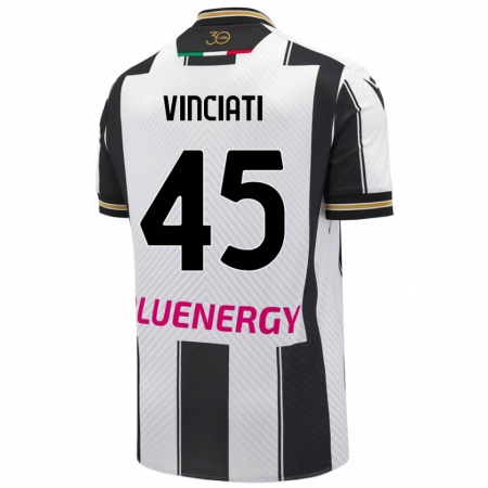 Kandiny Enfant Maillot Giulio Vinciati #45 Blanc Noir Tenues Domicile 2024/25 T-Shirt