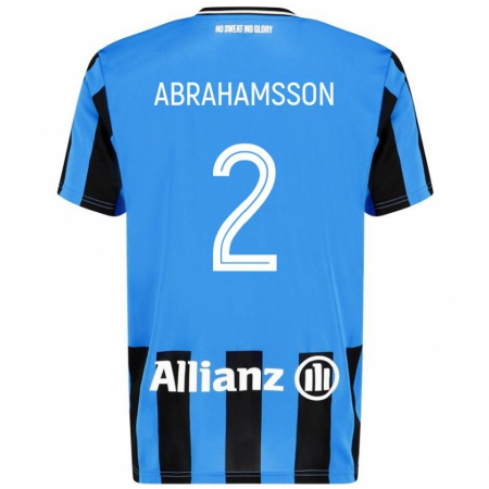 Kandiny Enfant Maillot Sejde Abrahamsson #2 Bleu Ciel Noir Tenues Domicile 2024/25 T-Shirt