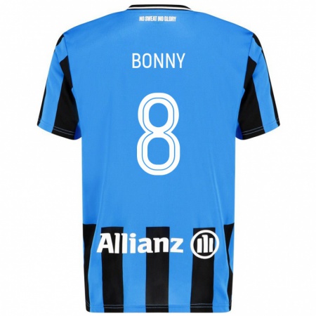 Kandiny Enfant Maillot Chionne Bonny #8 Bleu Ciel Noir Tenues Domicile 2024/25 T-Shirt